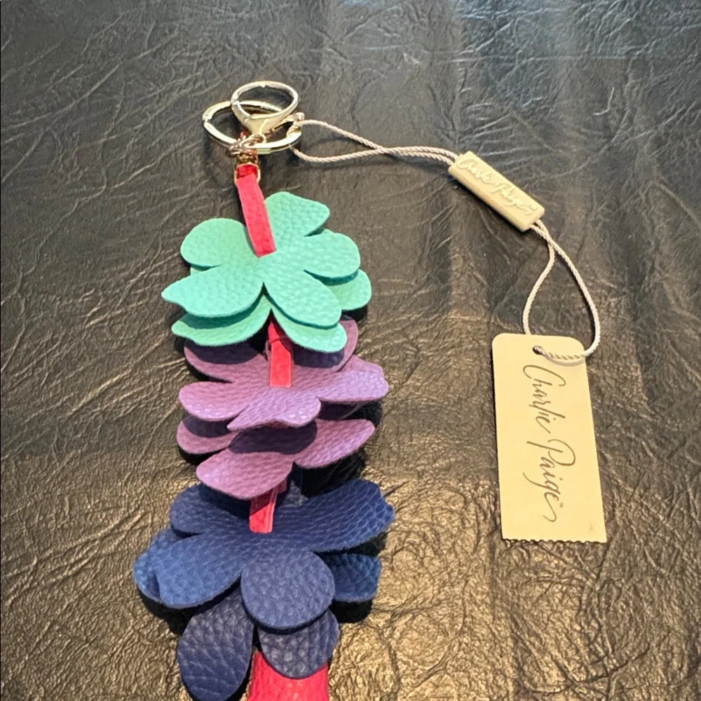 Charlie Paige Floral Tassel Keychain - Pink, Blue, Purple, Teal NEW